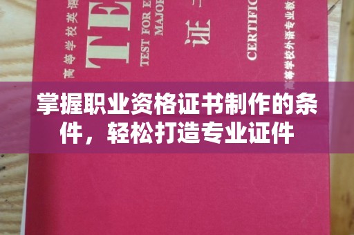 老边掌握职业资格证书制作的条件，轻松打造专业证件